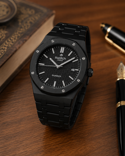 First Quality Luxury Octagonal Quartz Watch – Textured Dial Silicone Sports Watch for Men & Women