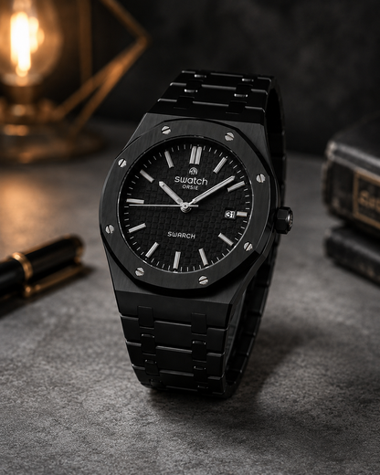 First Quality Luxury Octagonal Quartz Watch – Textured Dial Silicone Sports Watch for Men & Women