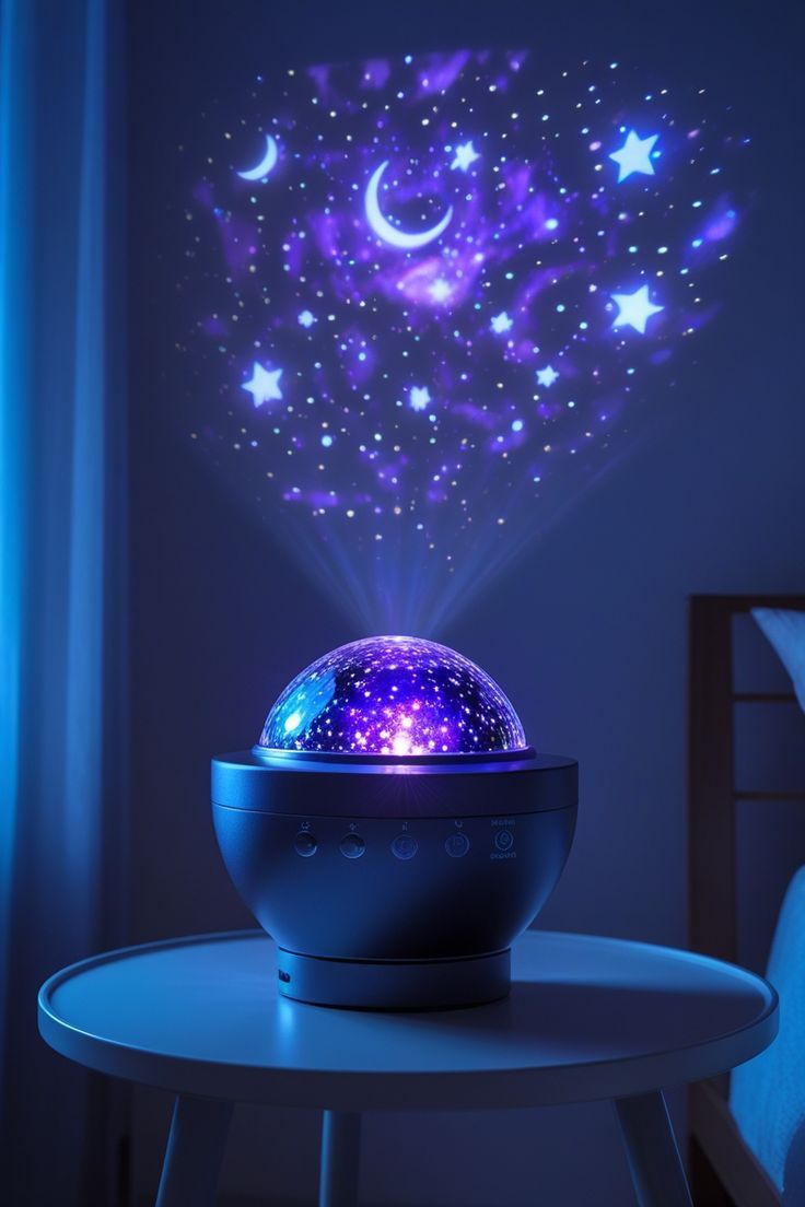 Star Light Night Light Projector – Galaxy Moon & Star Projector with 3 Color Modes, USB Powered