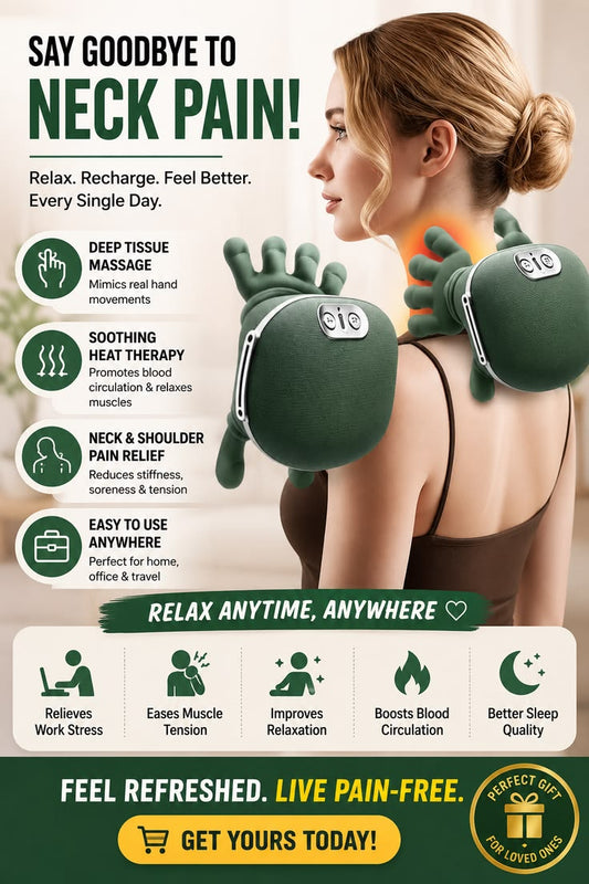 Bionic Neck Massage Shawl Pro – Deep Kneading Hand-Feel Massager with Heat