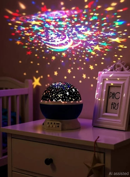 Star Light Night Light Projector – Galaxy Moon & Star Projector with 3 Color Modes, USB Powered