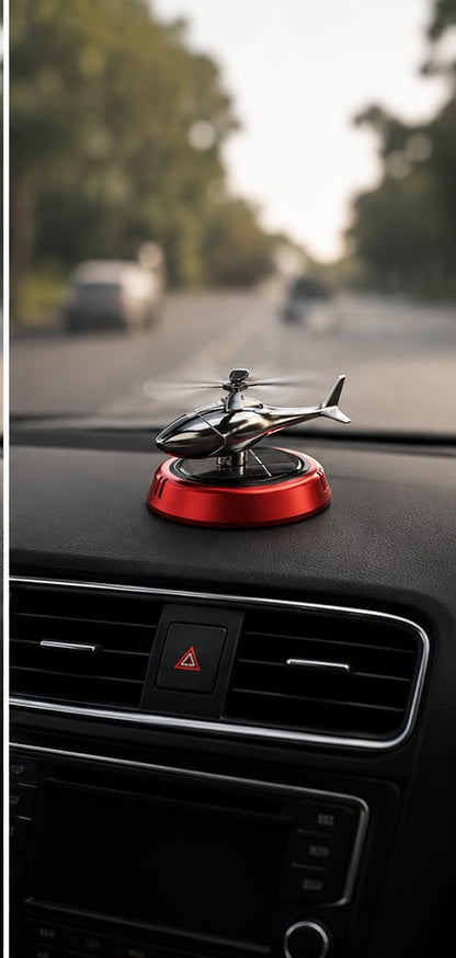 Solar Helicopter Car Air Freshener with 3-Speed Rotor Control – Dashboard Aromatherapy Diffuser