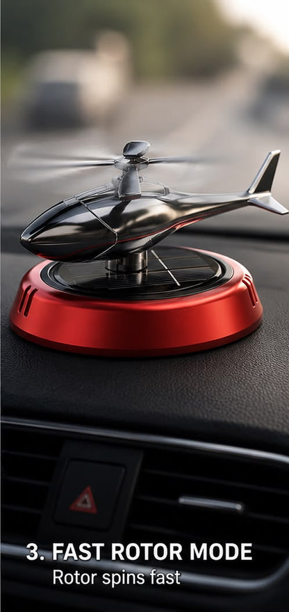 Solar Helicopter Car Air Freshener with 3-Speed Rotor Control – Dashboard Aromatherapy Diffuser