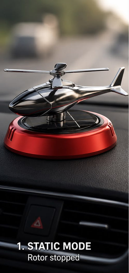 Solar Helicopter Car Air Freshener with 3-Speed Rotor Control – Dashboard Aromatherapy Diffuser