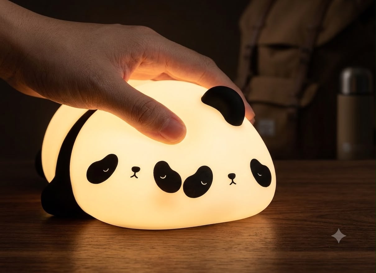 Cute Panda Silicone Night Light – Soft Touch LED Squishy Lamp for Kids & Bedroom Decor