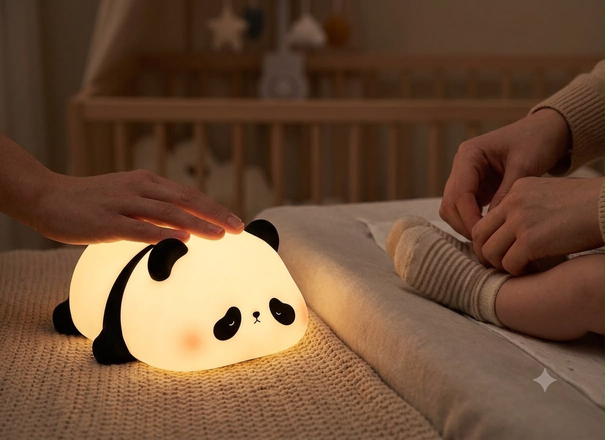 Cute Panda Silicone Night Light – Soft Touch LED Squishy Lamp for Kids & Bedroom Decor