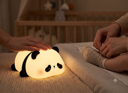 Cute Panda Silicone Night Light – Soft Touch LED Squishy Lamp for Kids & Bedroom Decor