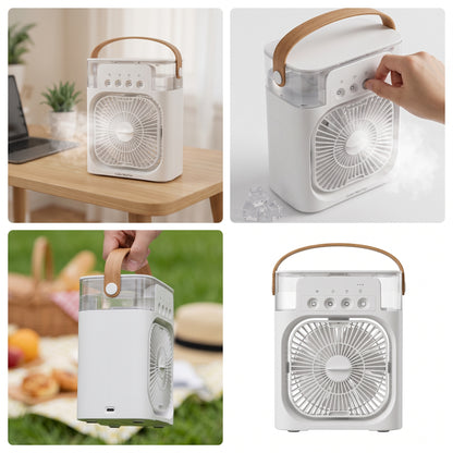 Portable Misting Fan – Personal Evaporative Air Cooler with Water Tank & Carry Handle ❄️💧