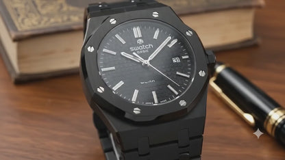 First Quality Luxury Octagonal Quartz Watch – Textured Dial Silicone Sports Watch for Men & Women