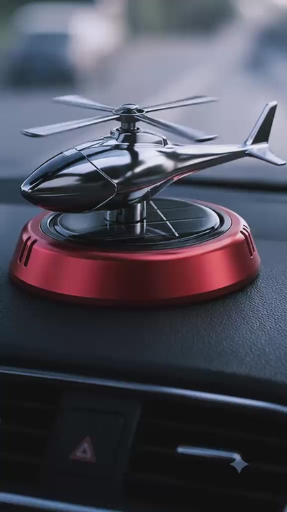 Solar Helicopter Car Air Freshener with 3-Speed Rotor Control – Dashboard Aromatherapy Diffuser